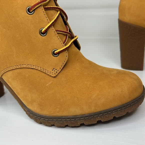 Timberland 🧡 Earthkeepers Women's Workboot Style Chunky High Heel Boot Shoes - Picture 10 of 16